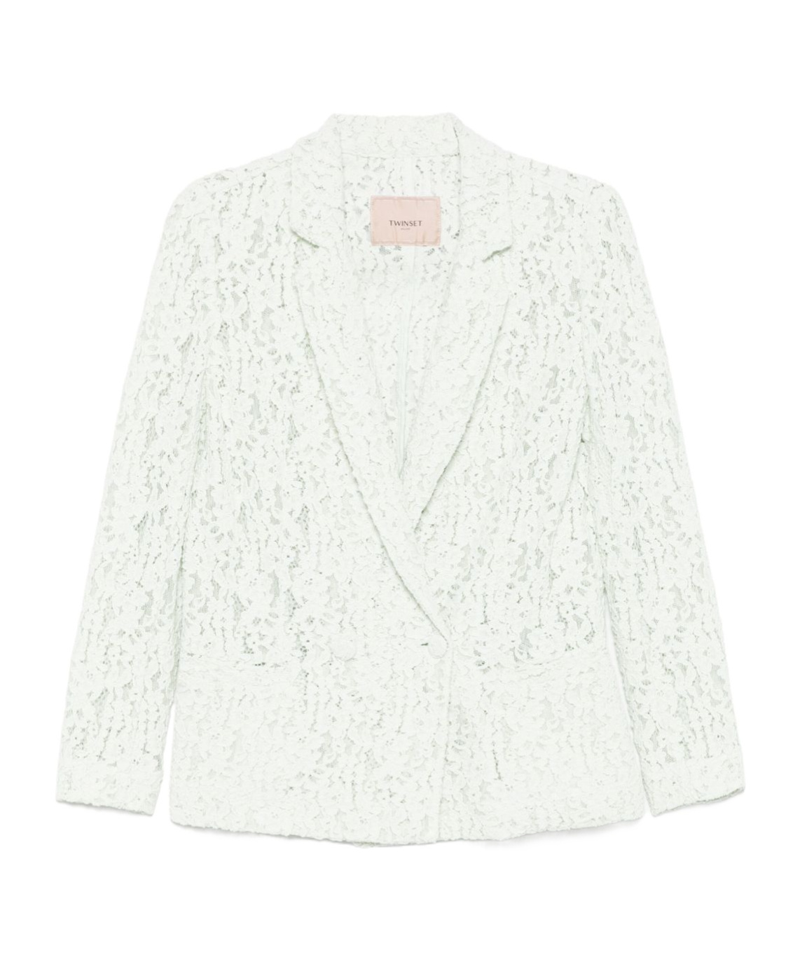 Shop Twinset Lace Blazer In White