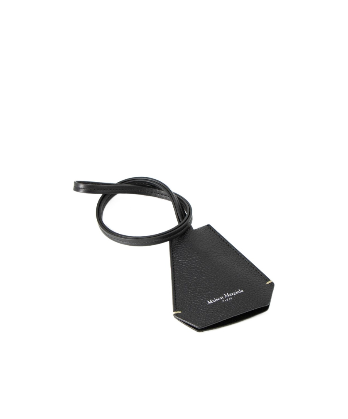 Maison Margiela Leather Keyring In Black