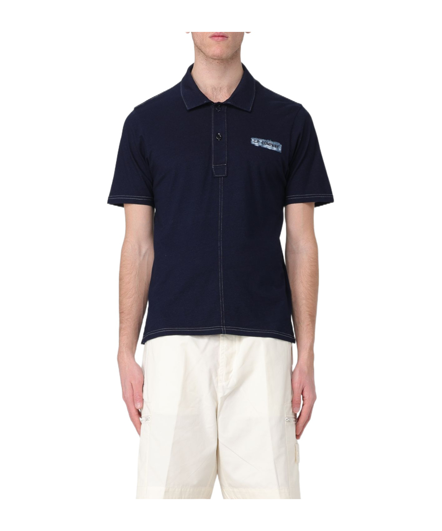 C.p. Company Short-sleeved Polo Shirt In Black