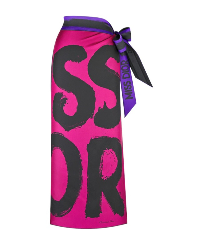 Dior Double-sided Waistband Sarong In Black