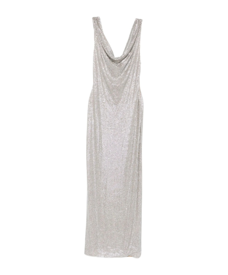 Giuseppe Di Morabito Cowl-neck Sequin Dress In Gray