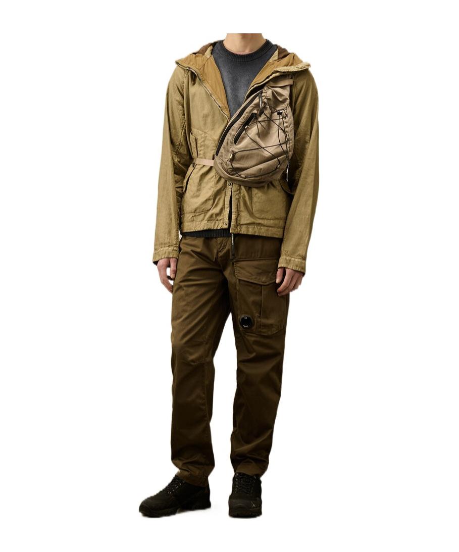C.p. Company Men S Lino Wax Goggle Jacket Tree House In Brown