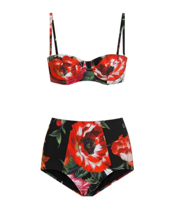 Dolce & Gabbana Dolce Gabbana Floral Printed Two-piece Swimsuit In Multi