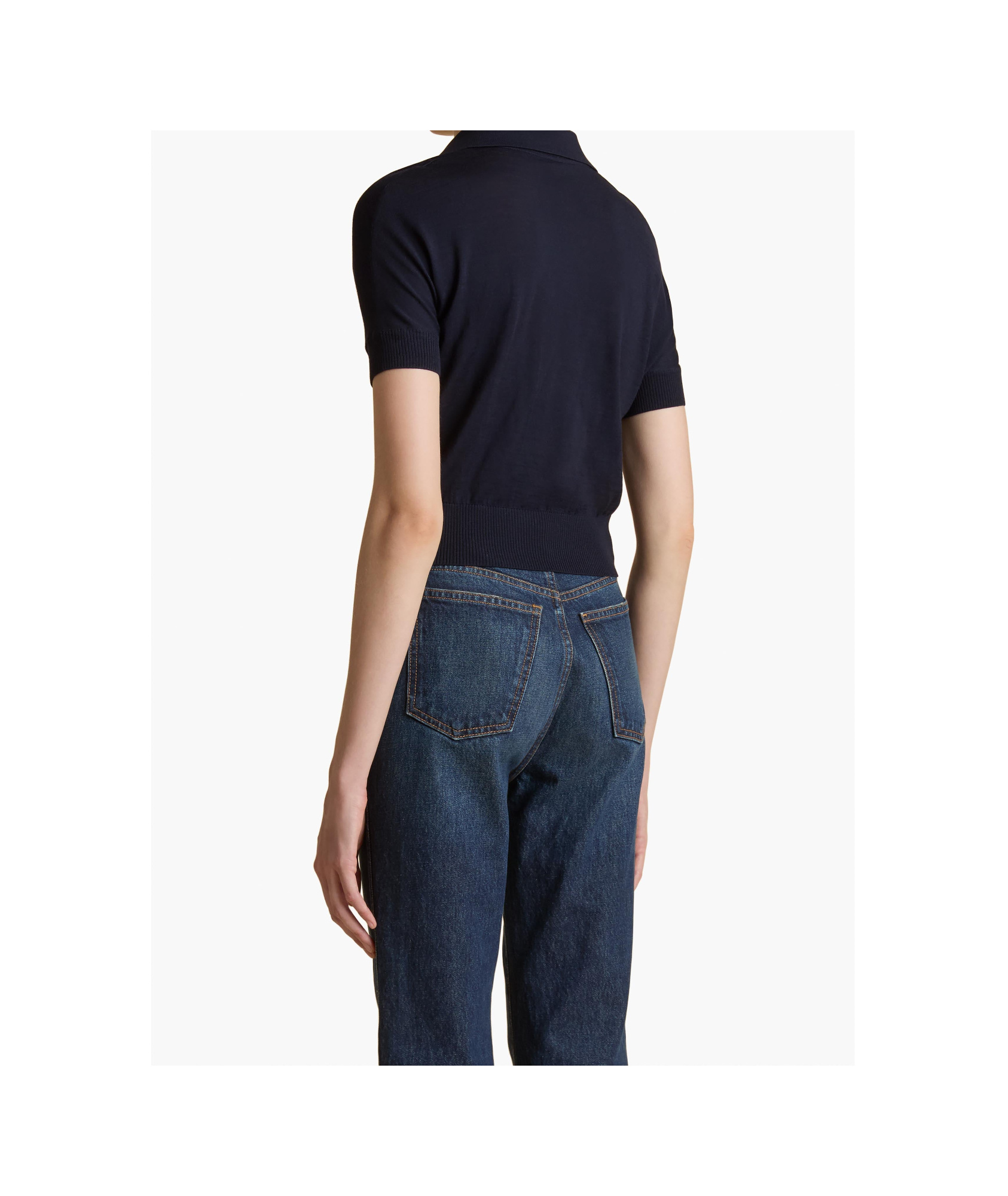 Khaite Morgane Short-sleeved Polo T-shirt In Black