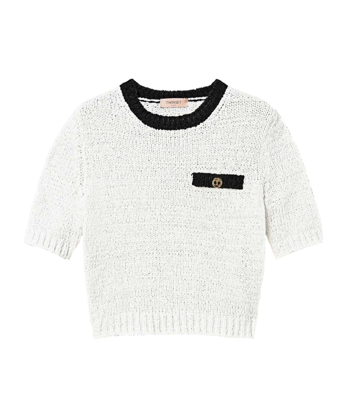 Twinset Oval T Button Cropped Jumper