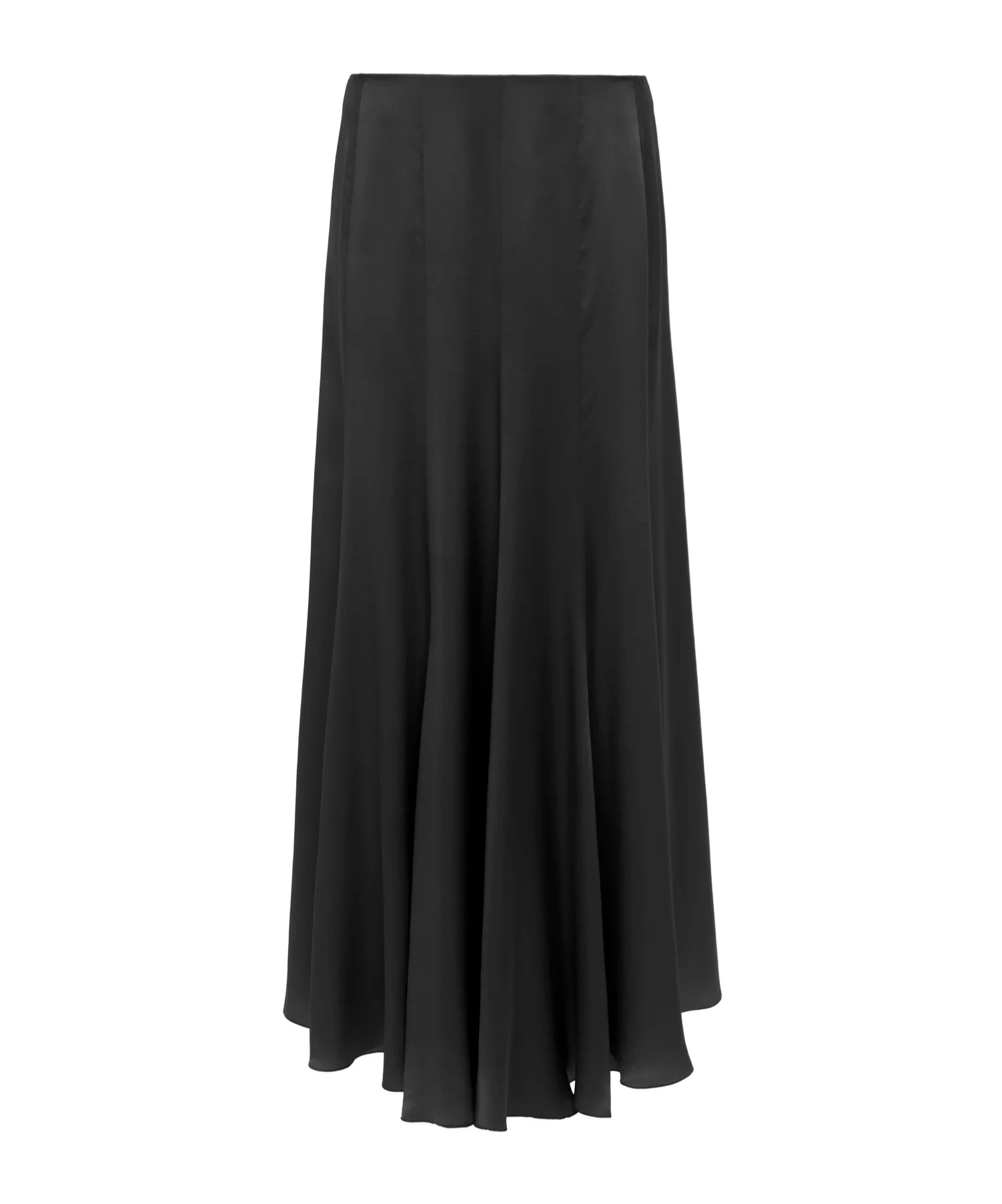 Chloé Fluid Maxi Skirt In Washed Silk Satin In Black
