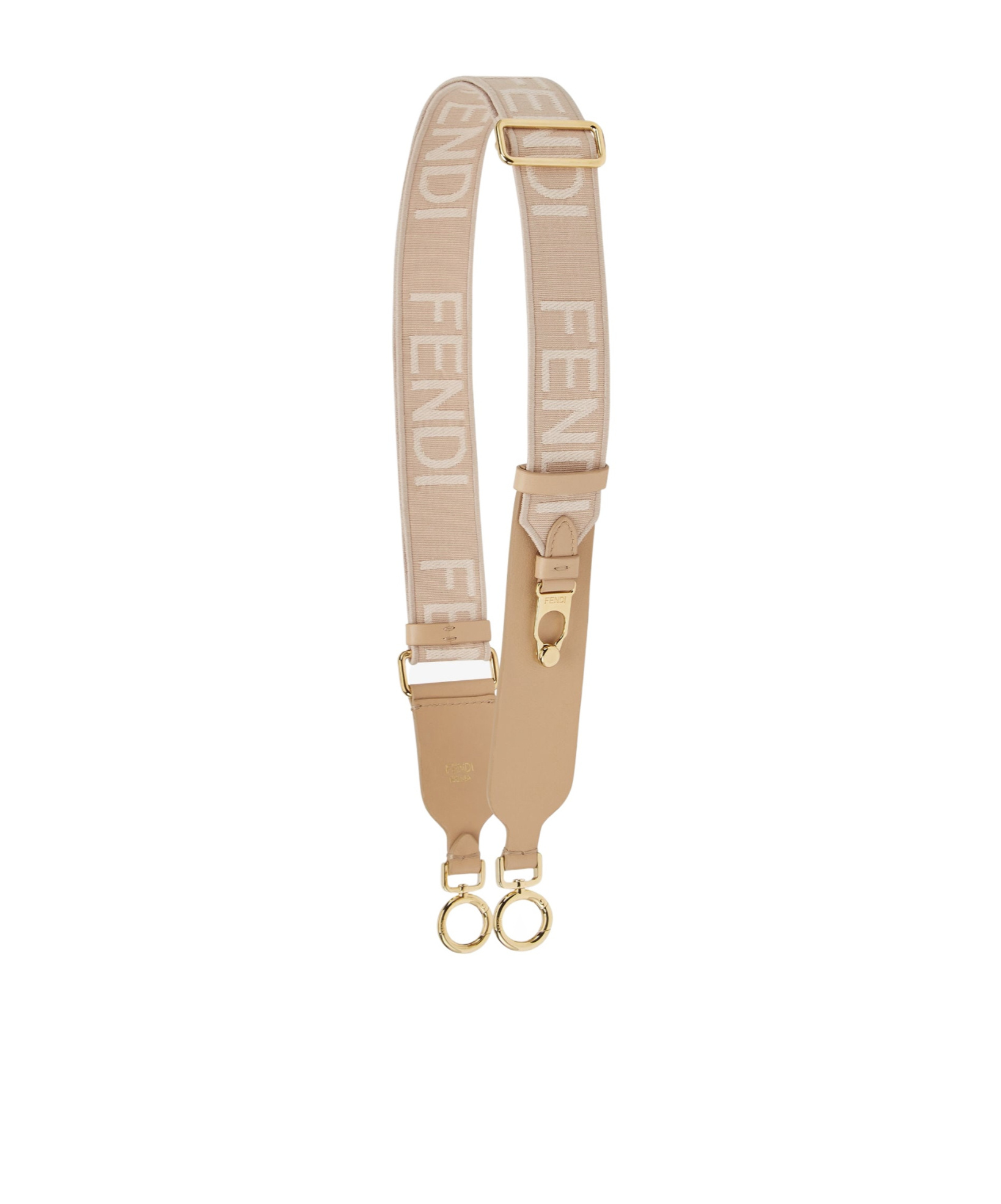 Fendi Pink Jacquard Webbing Shoulder Strap In Brown