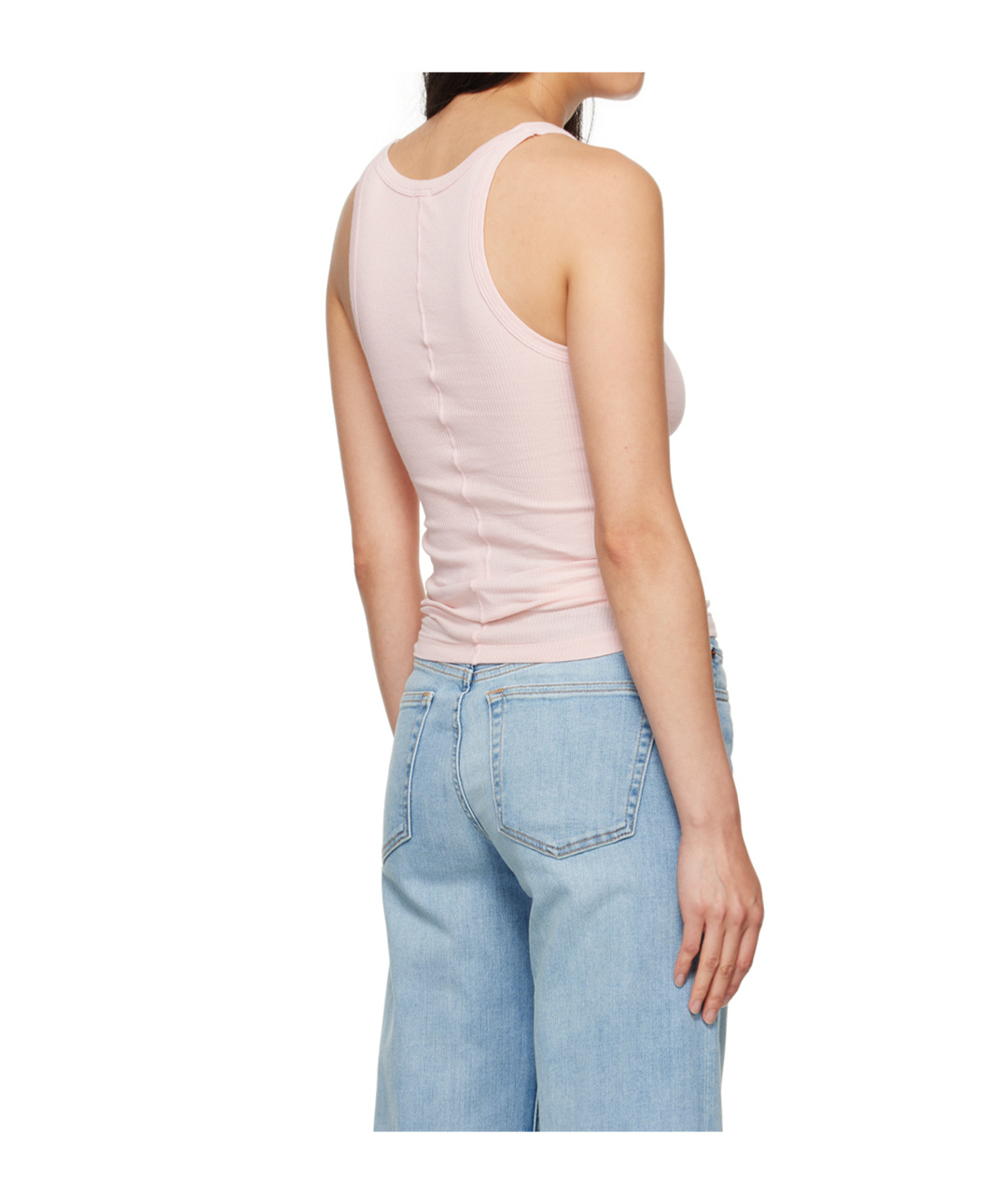 Re/done X Hanes Ribbed Tank Top In Pink