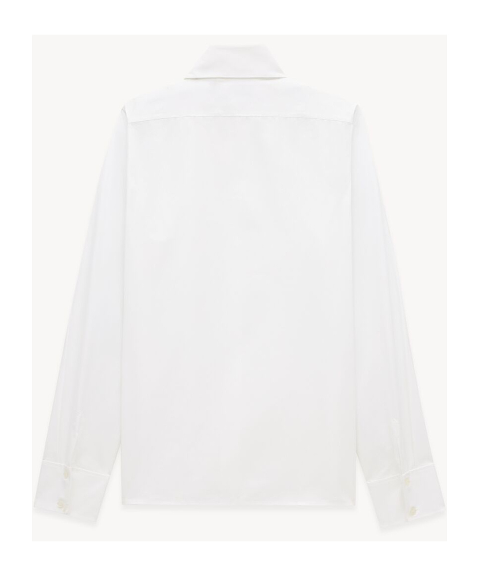 Saint Laurent Cassandre-embroidered Shirt In White