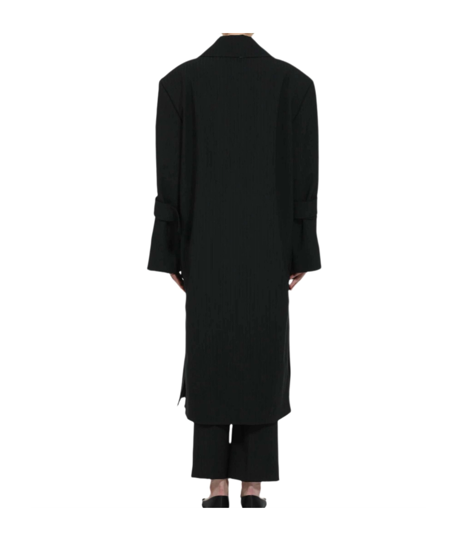 N°21 N21 Striped Long Casual Jacket In Black