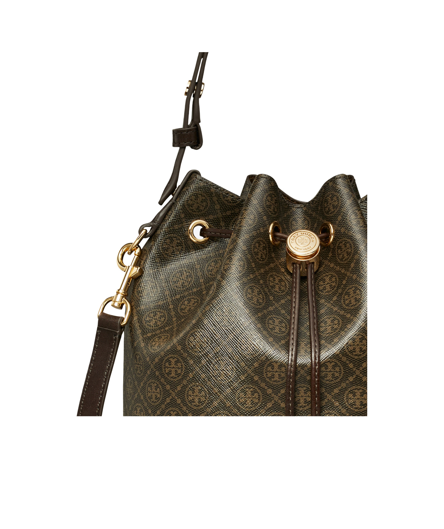 TORY BURCH T MONOGRAM BUCKET BAG