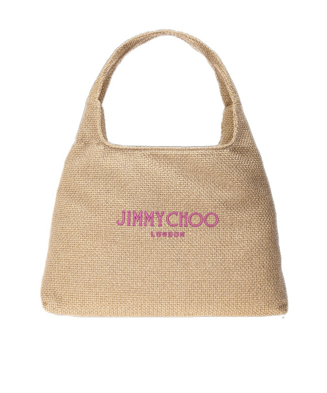 Jimmy Choo Logo Shoulder Bag In Nude