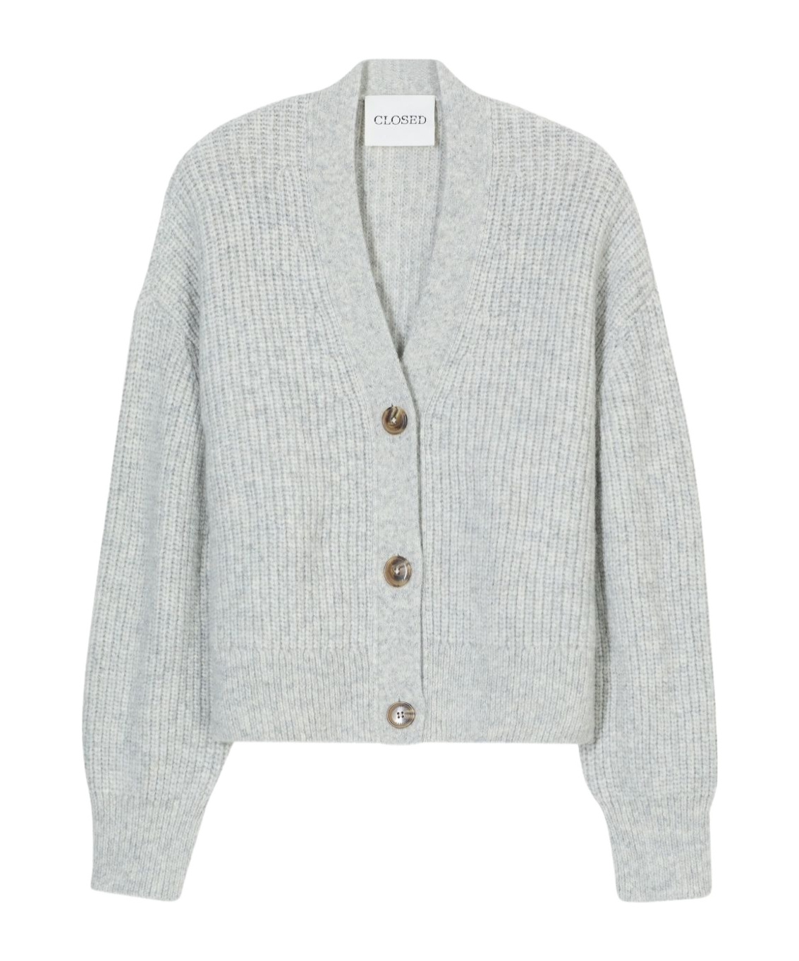 Closed Wool Blend V-necked Cardigan In White