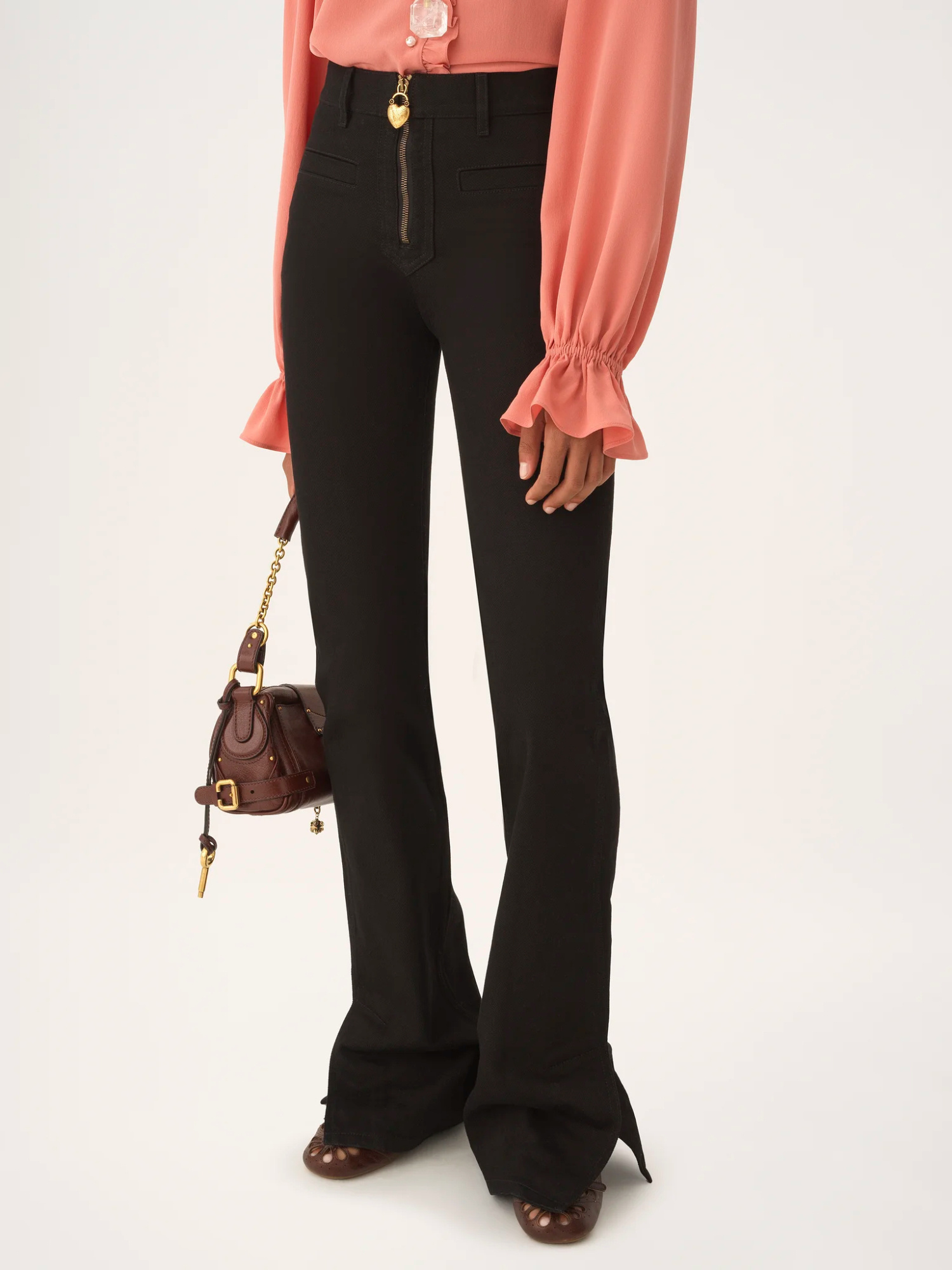 Chloé Belt Loop Jeans In Black