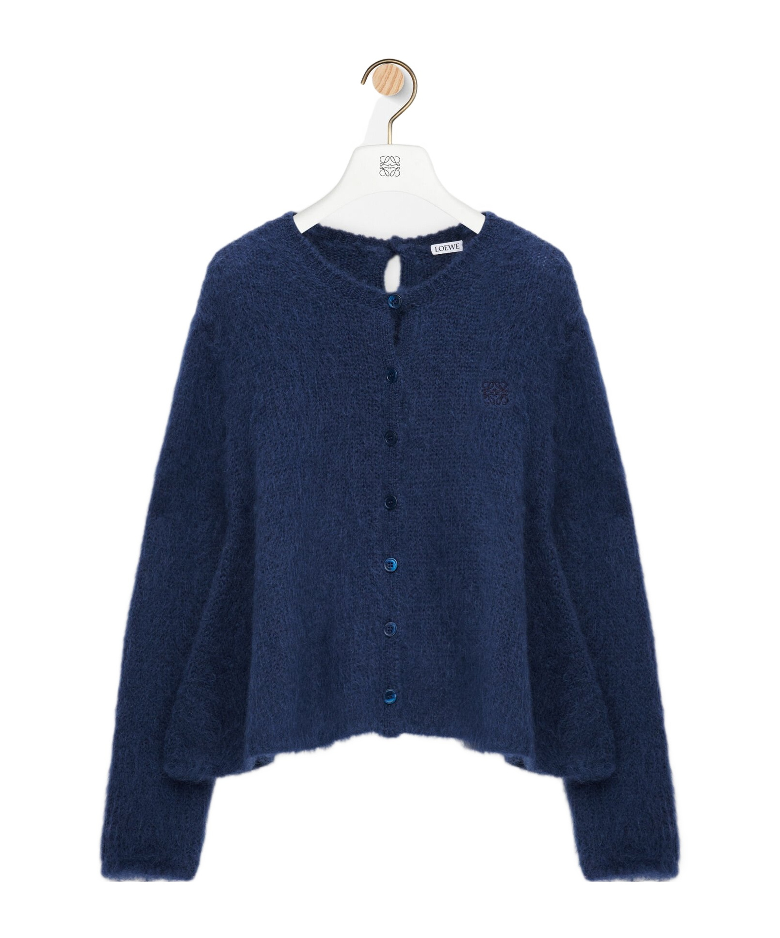 Loewe Cardigan In Mohair Blend In Blue