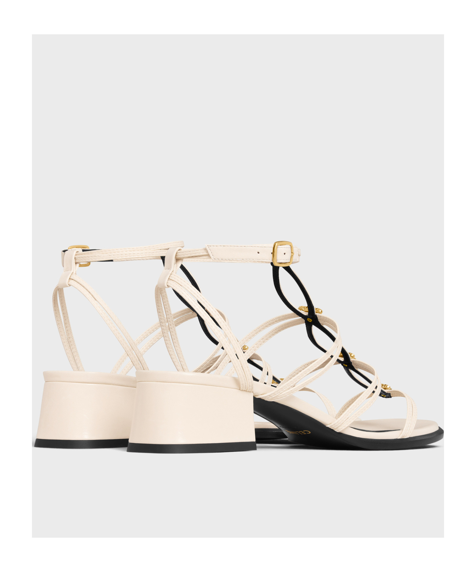 Celine Multi Triomphe High-heeled Sandals In White