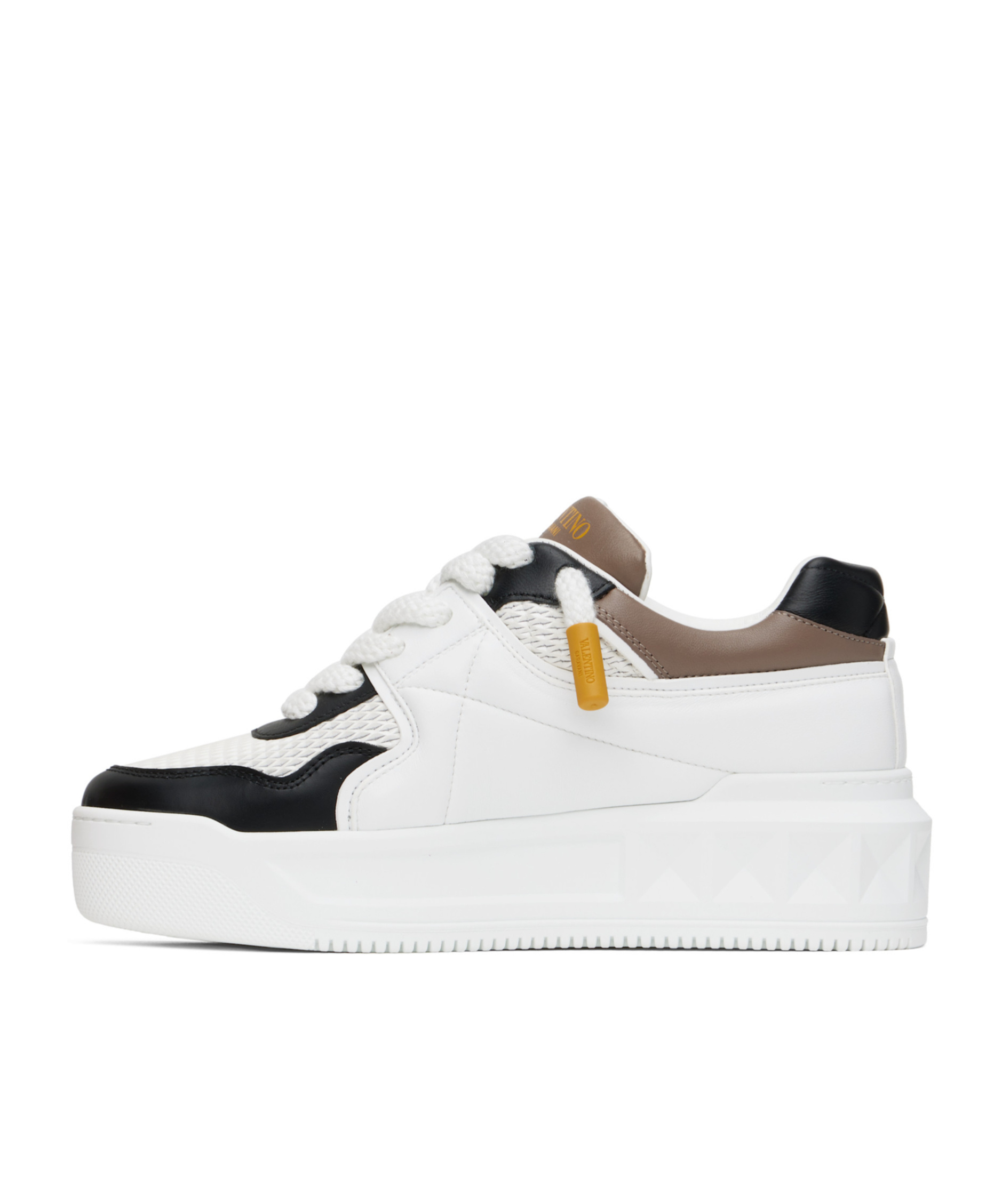 Valentino Stud Xl Low-top Sneakers With Contrasting Panels In White
