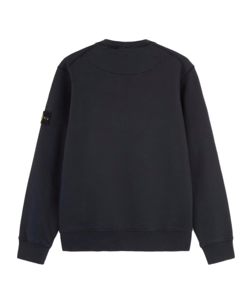 Stone Island Classic Crew Neck Sweater With Logo Patch Detail In Black
