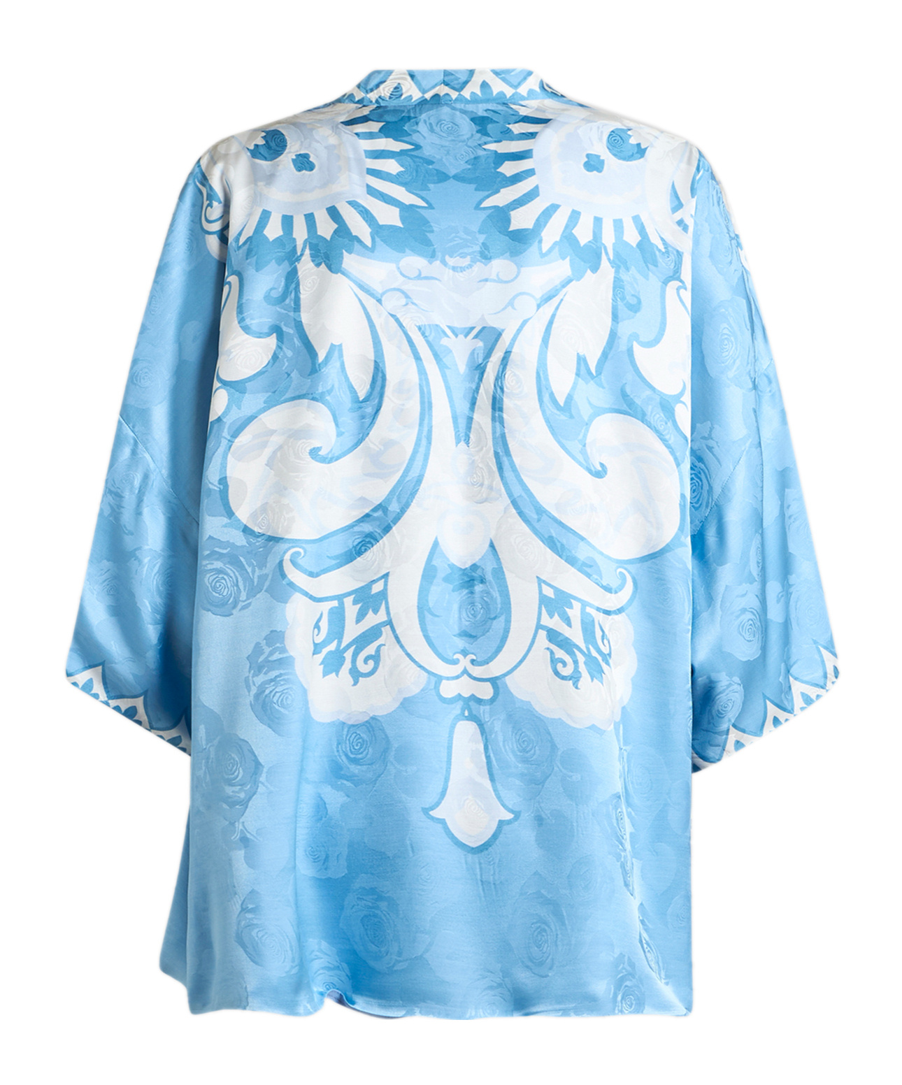 Etro Paisley Print Casual Kimono Top In Blue
