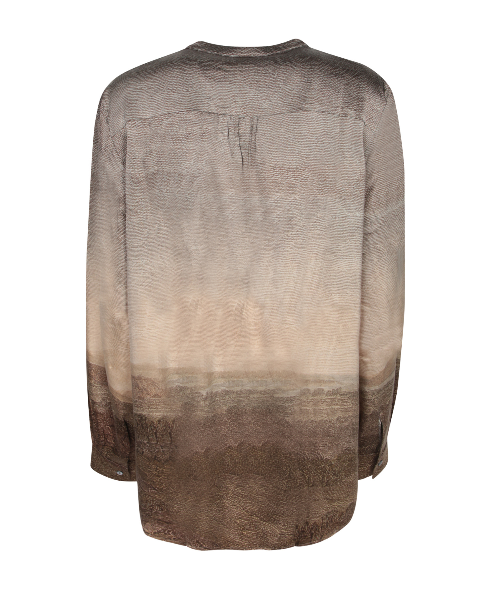 Pierre-louis Mascia Adastrgum Landscape-print Silk Top In Brown