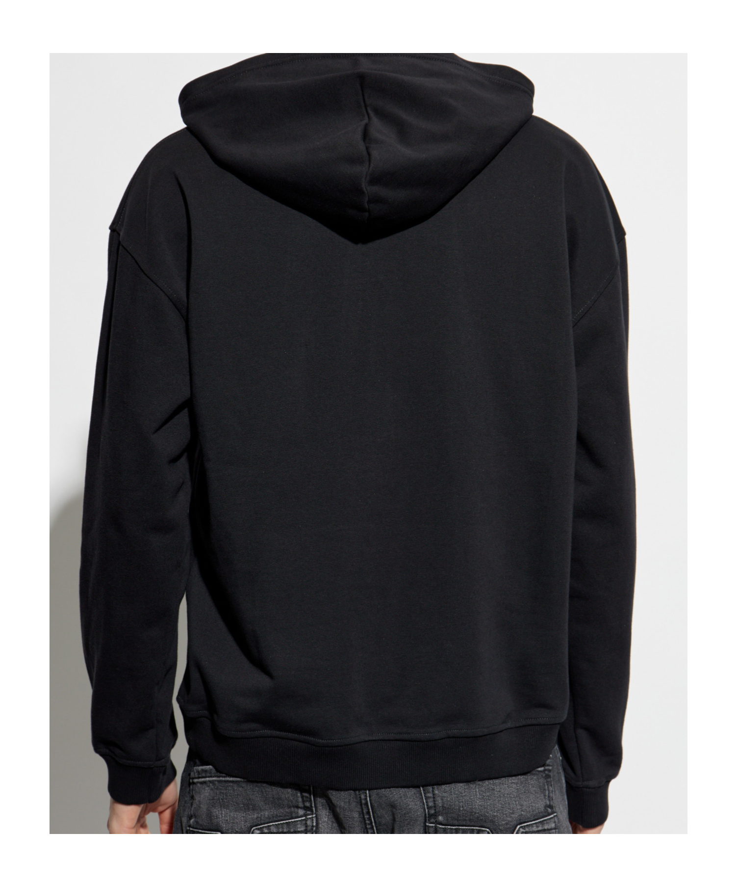 Diesel Hoodie With Destroyed-effect Logo Print In Black