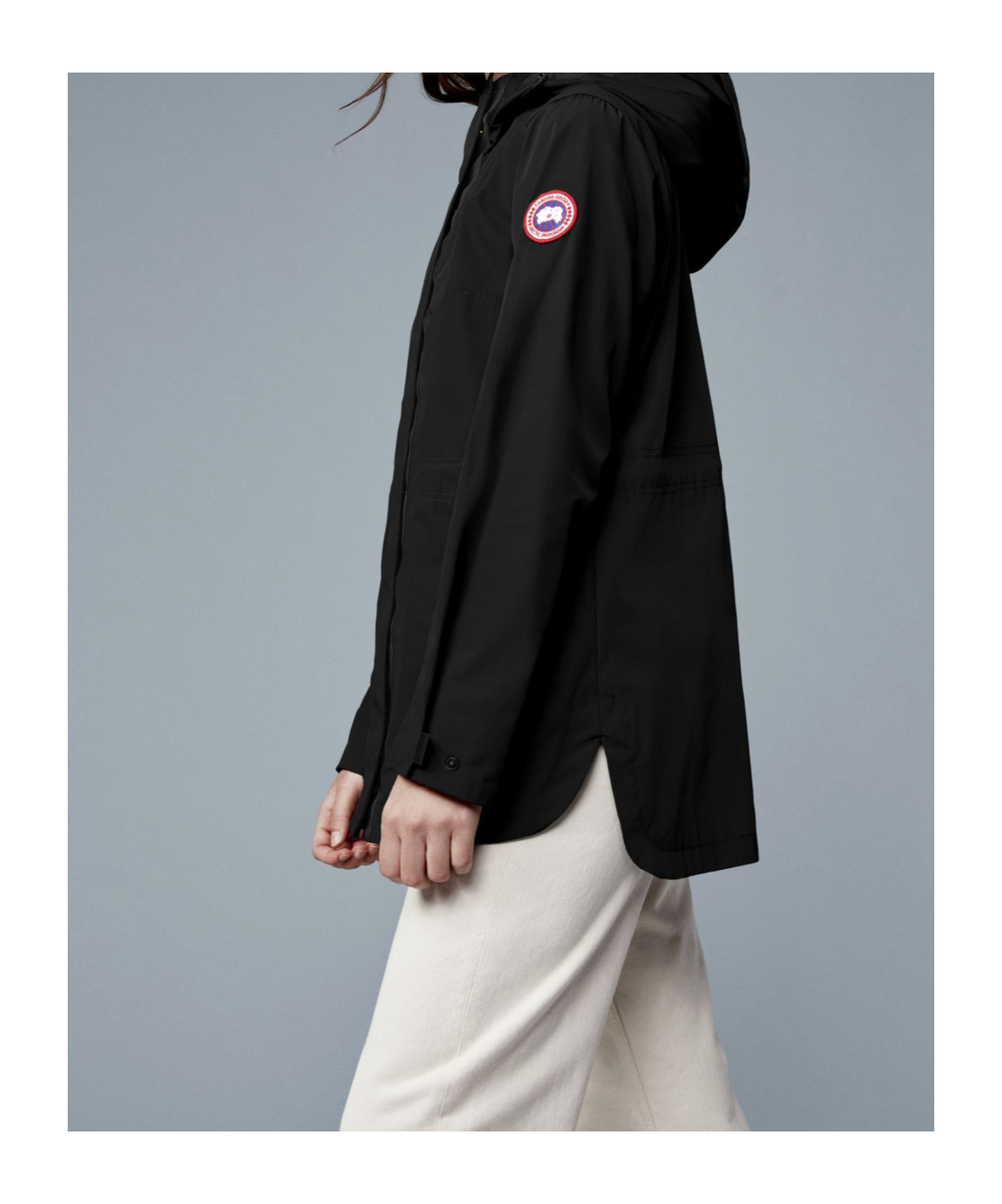 Shop Canada Goose Long-sleeved Midi Hooded Parka In Black
