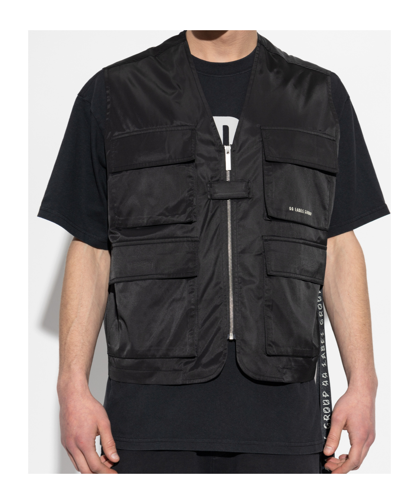44 Label Group V-neck Sleeveless Vest In Black