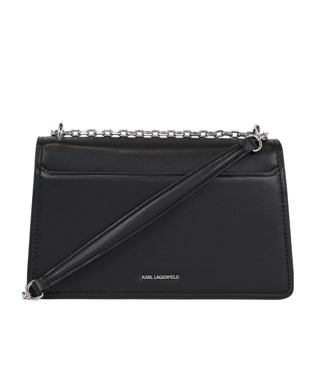 Karl Lagerfeld Karl Ikonik Leather Shoulder Bag In Black