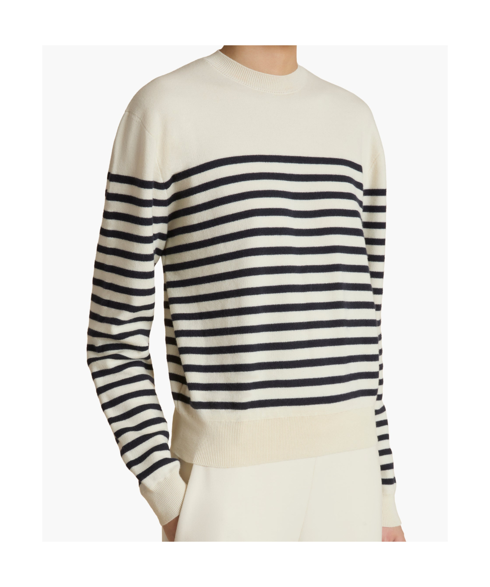 Khaite Striped Pullover In White