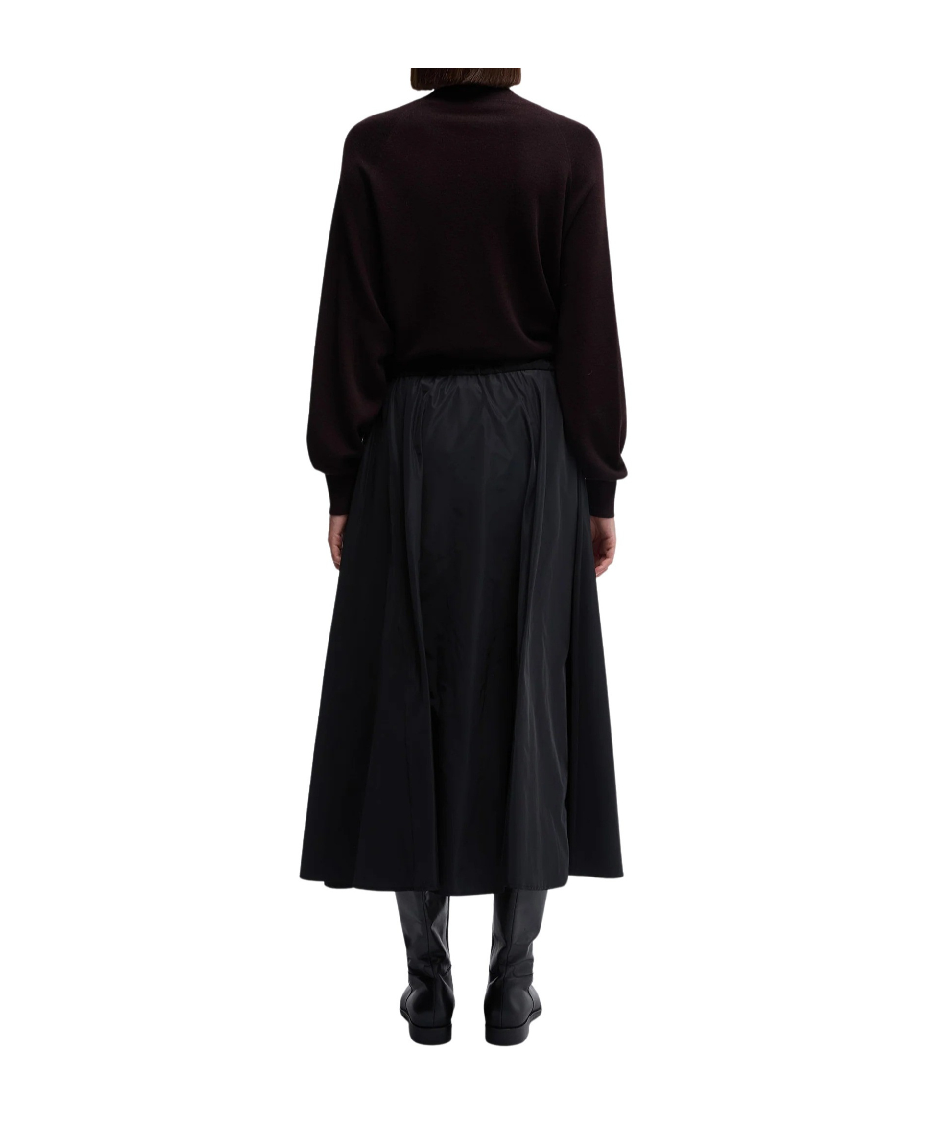 Aspesi Pleated A-line Mid-length Skirt In Black