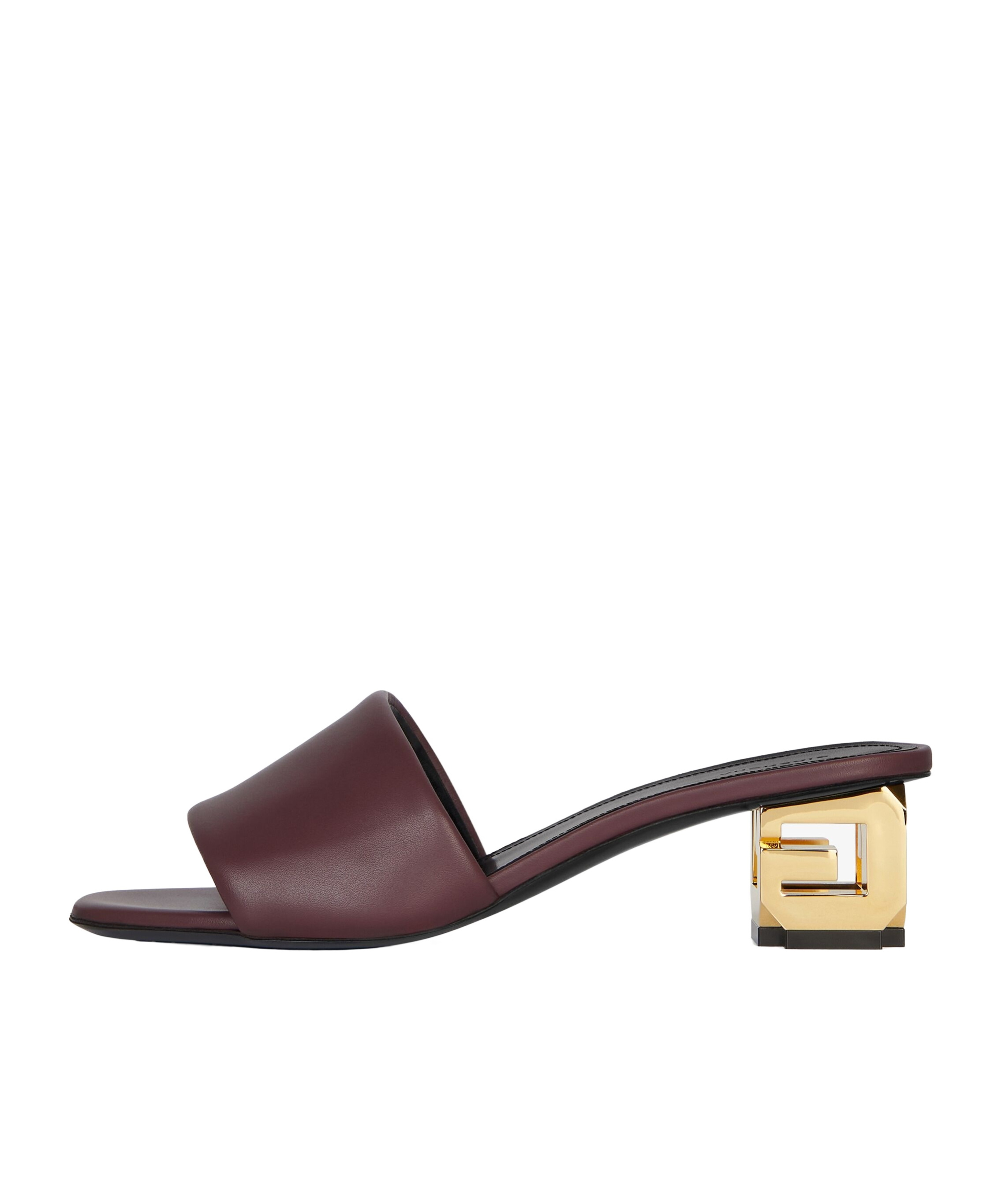 Givenchy Calfskin G Cube-heel Mule Sandals In Red