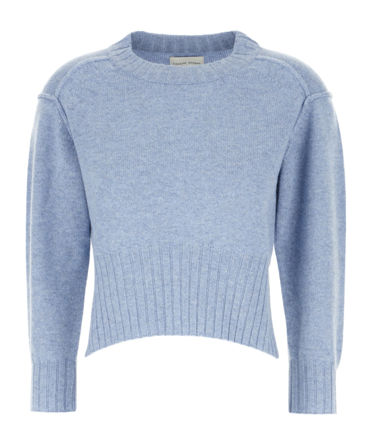 Loulou Studio Cashmere Lian Sweater Embroidered Detail In Blue