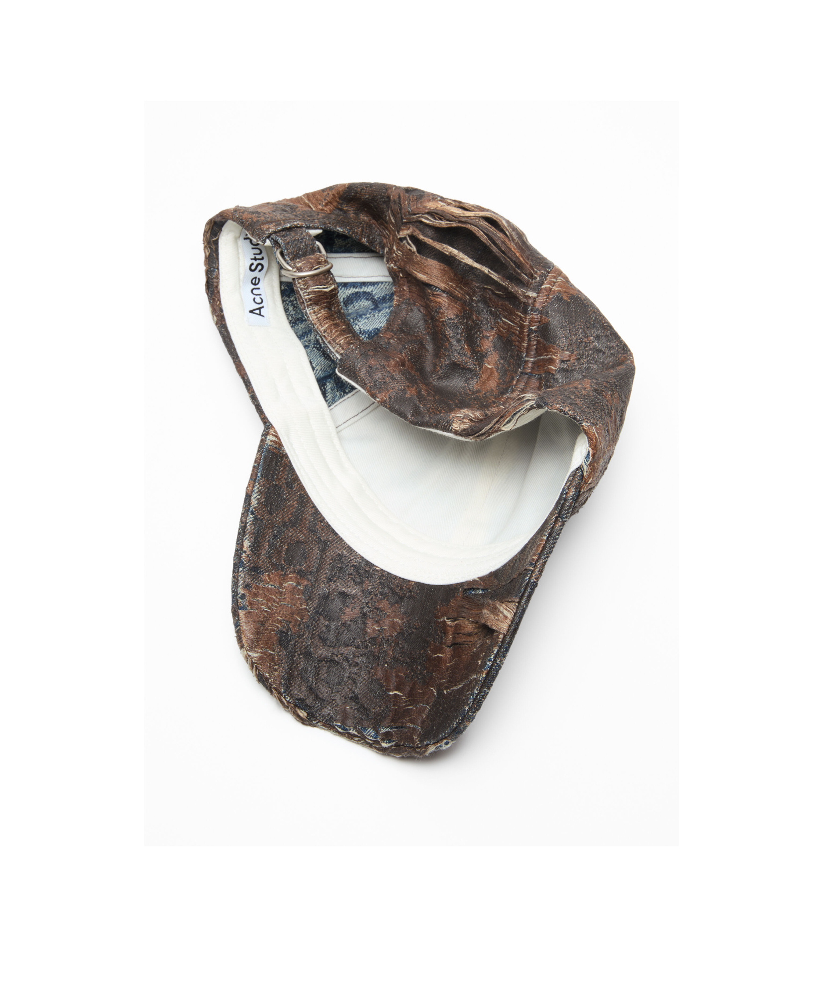 Shop Acne Studios Distressed Monogram Cap In Brown