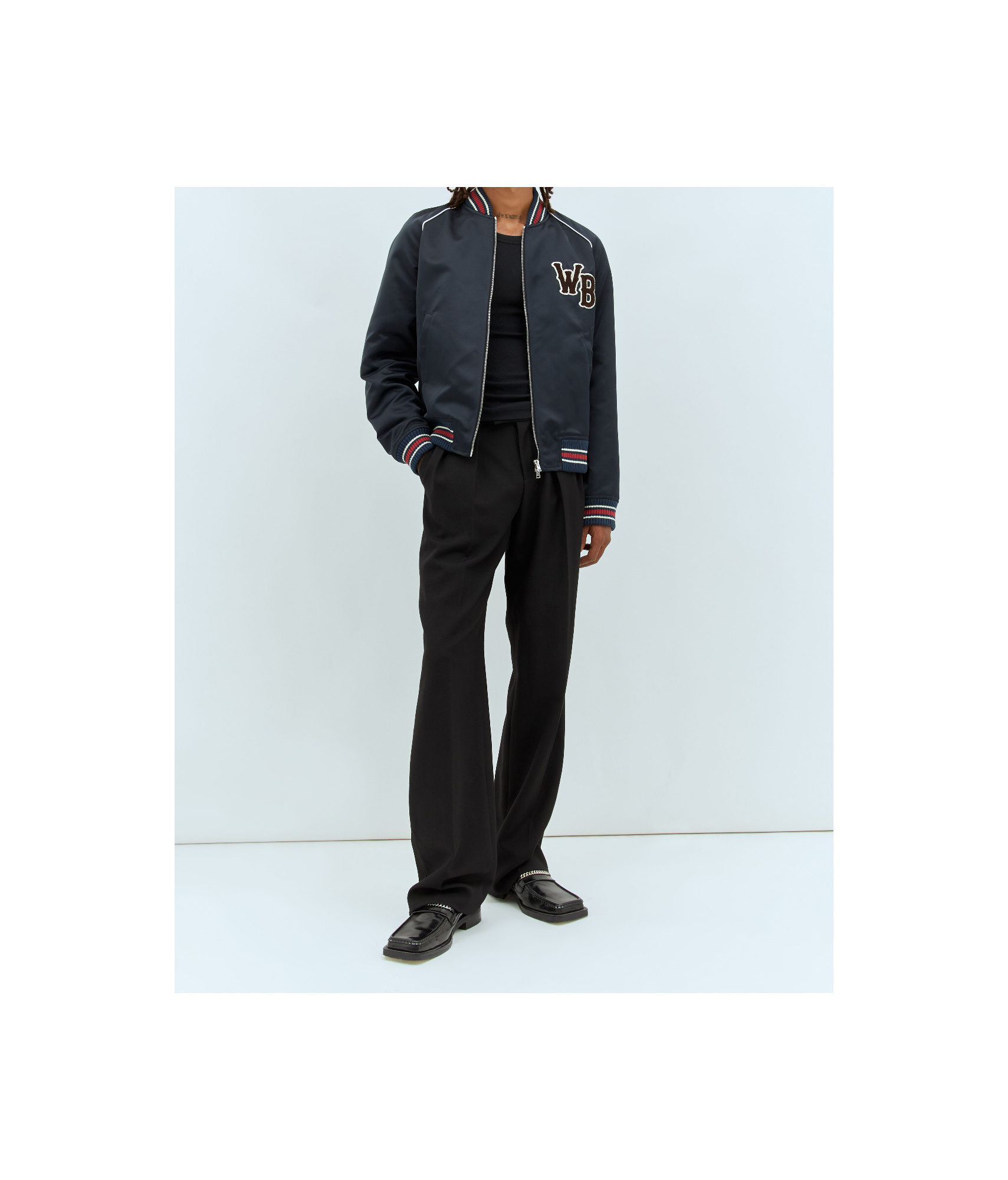 Wales Bonner Marvel Jacket In Navy Blue In Black