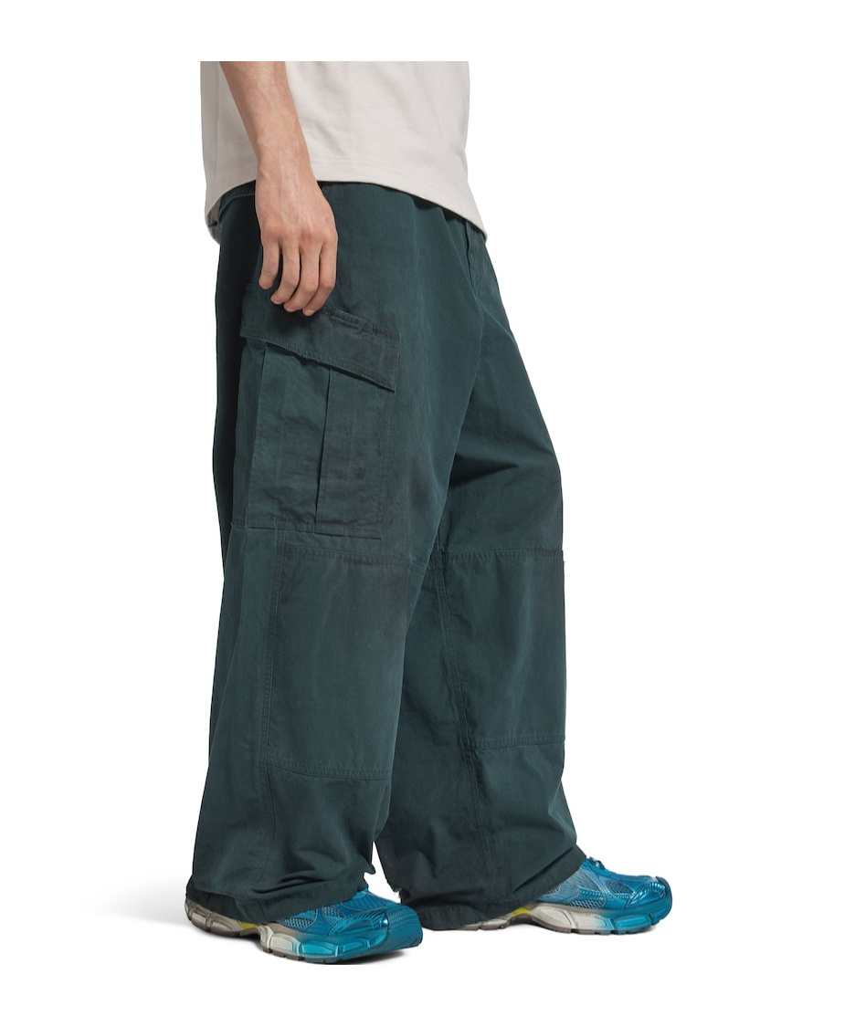 Balenciaga Cotton Oversized Cargo Trousers In Green