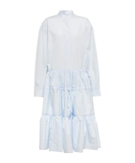 Marni Cotton Poplin Shirt Dress In Blue