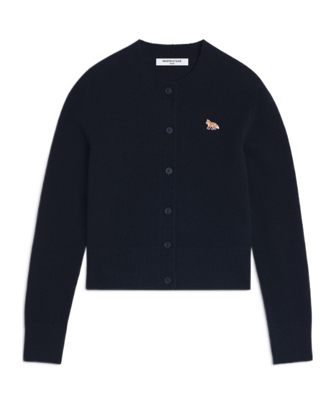 Maison Kitsuné Embroidered-logo Cardigans In Black
