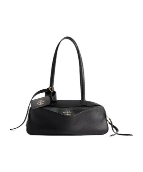 Balenciaga Small Calf Leather Carrie Bowling Top-handle Bag In Black