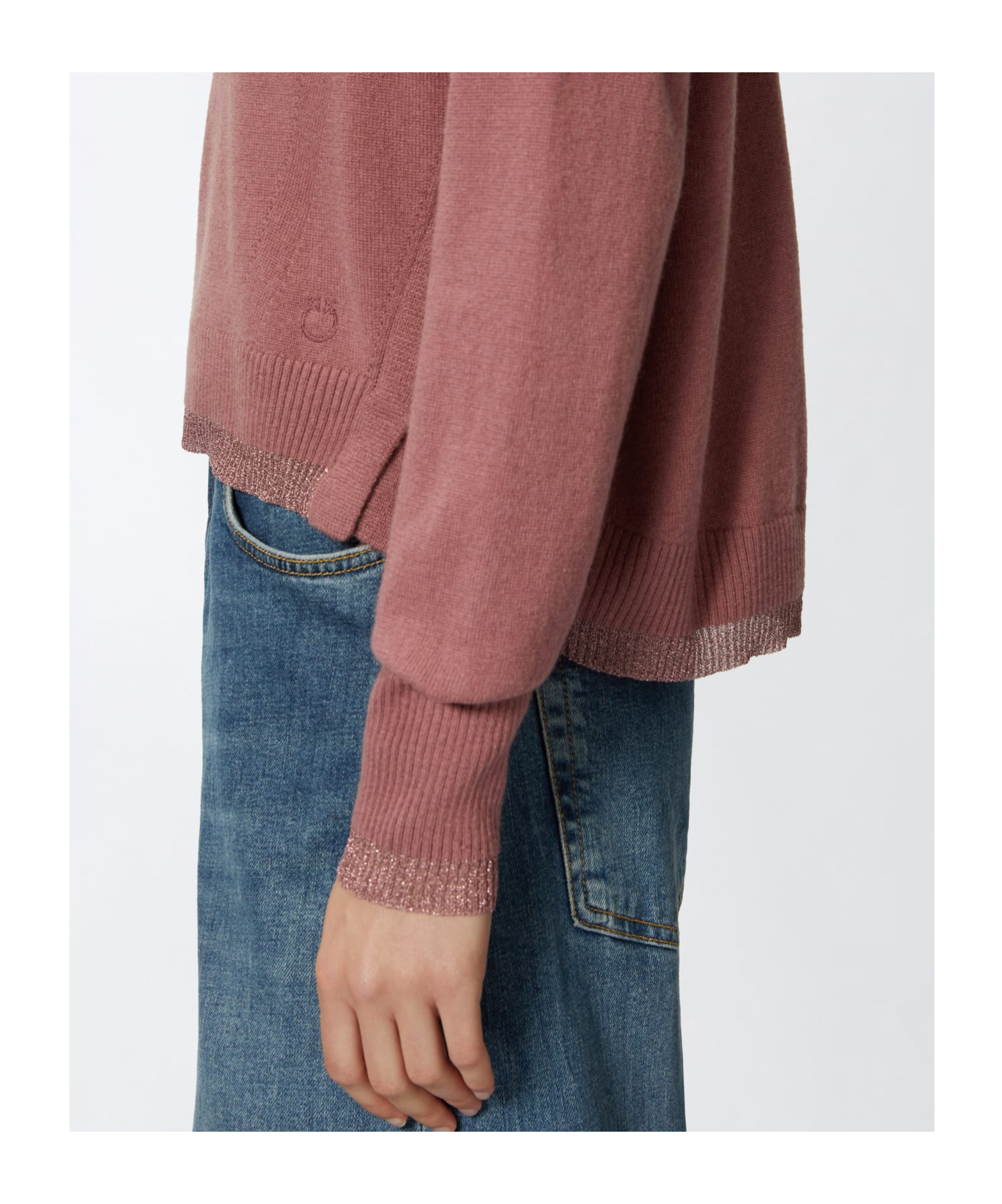 Pinko Pull En Cachemire Et Lurex In Pink