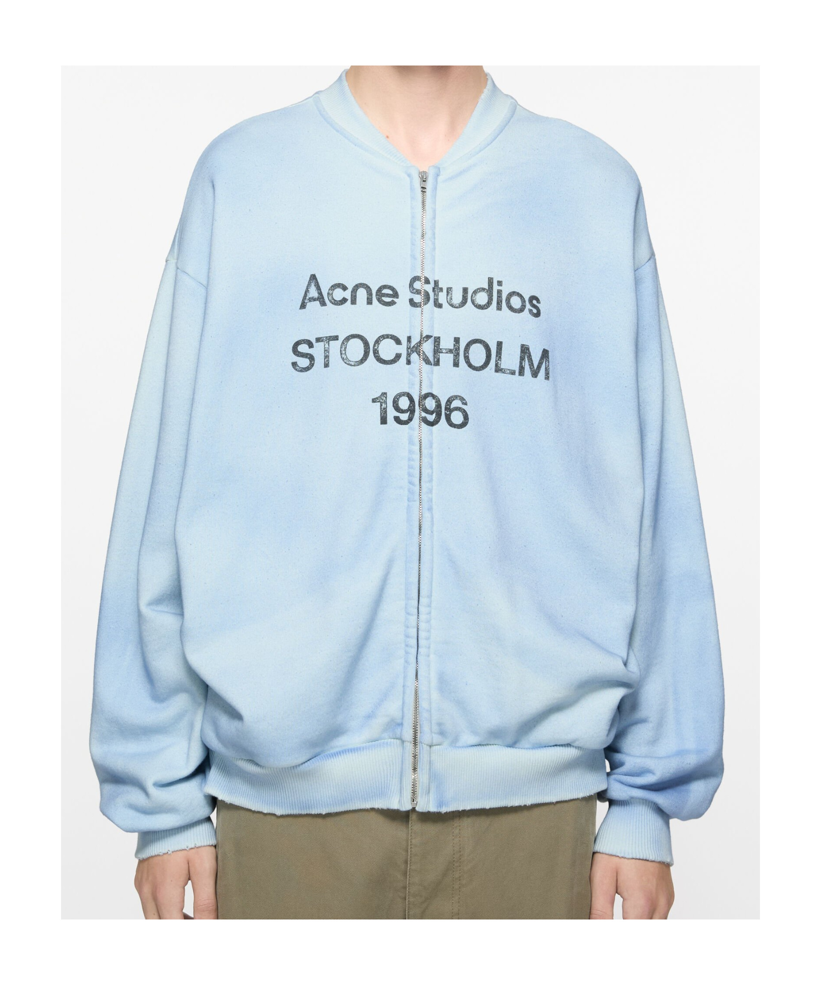 ACNE STUDIOS LOGO-PRINT ZIP-UP SWEATSHIRT