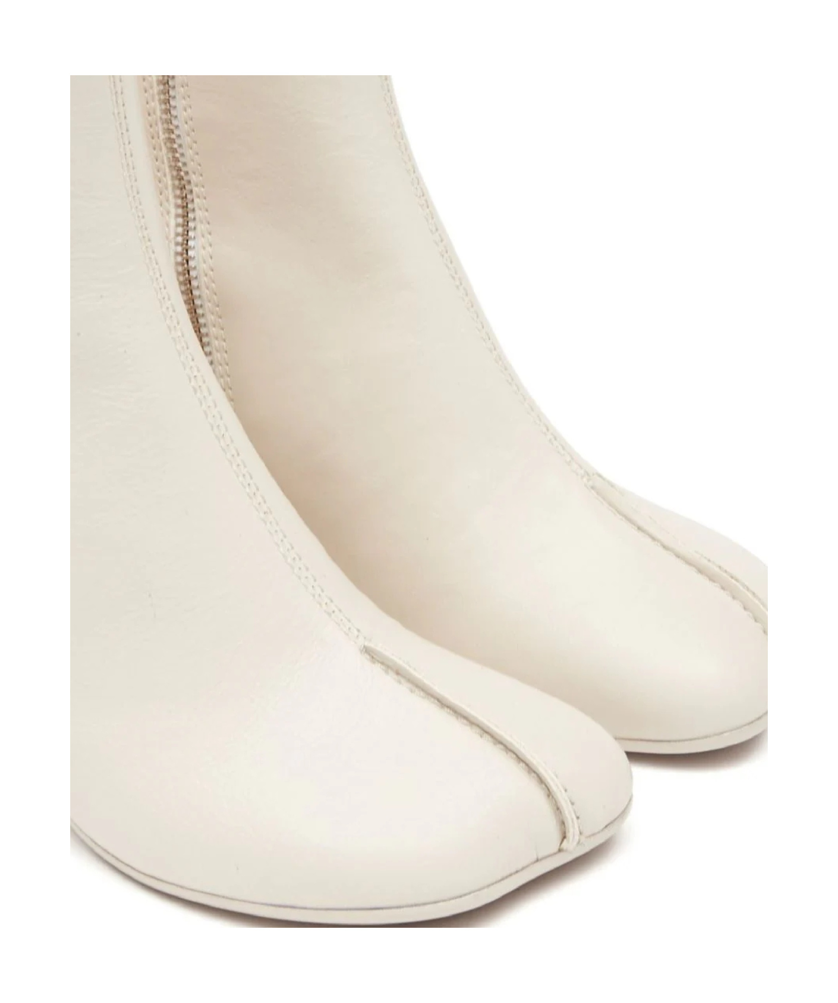 Shop Mm6 Maison Margiela Anatomic 70mm Leather Ankle Boots In White