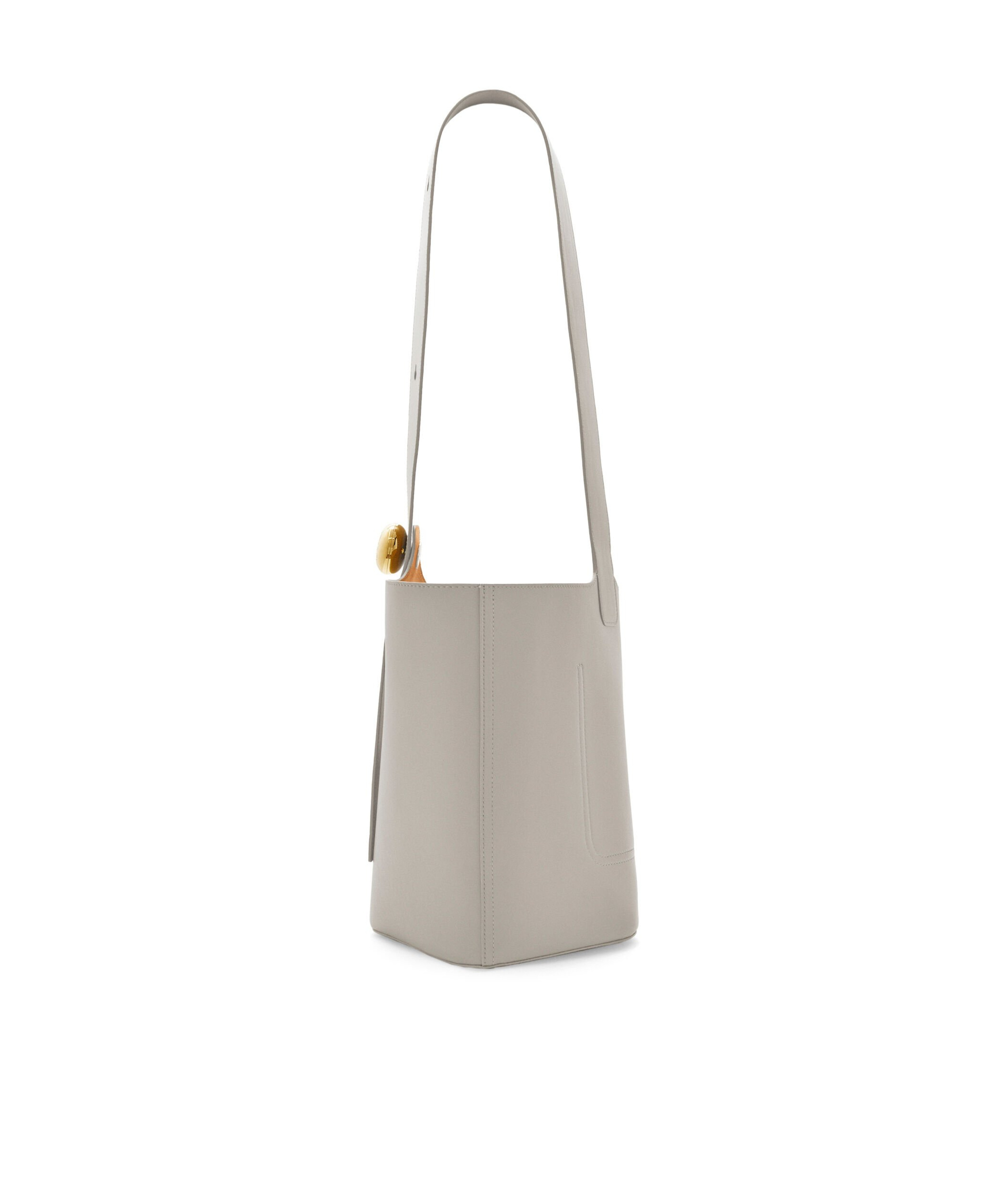 Loewe Pebble Bucket Medium Shoulder Bag In Gray