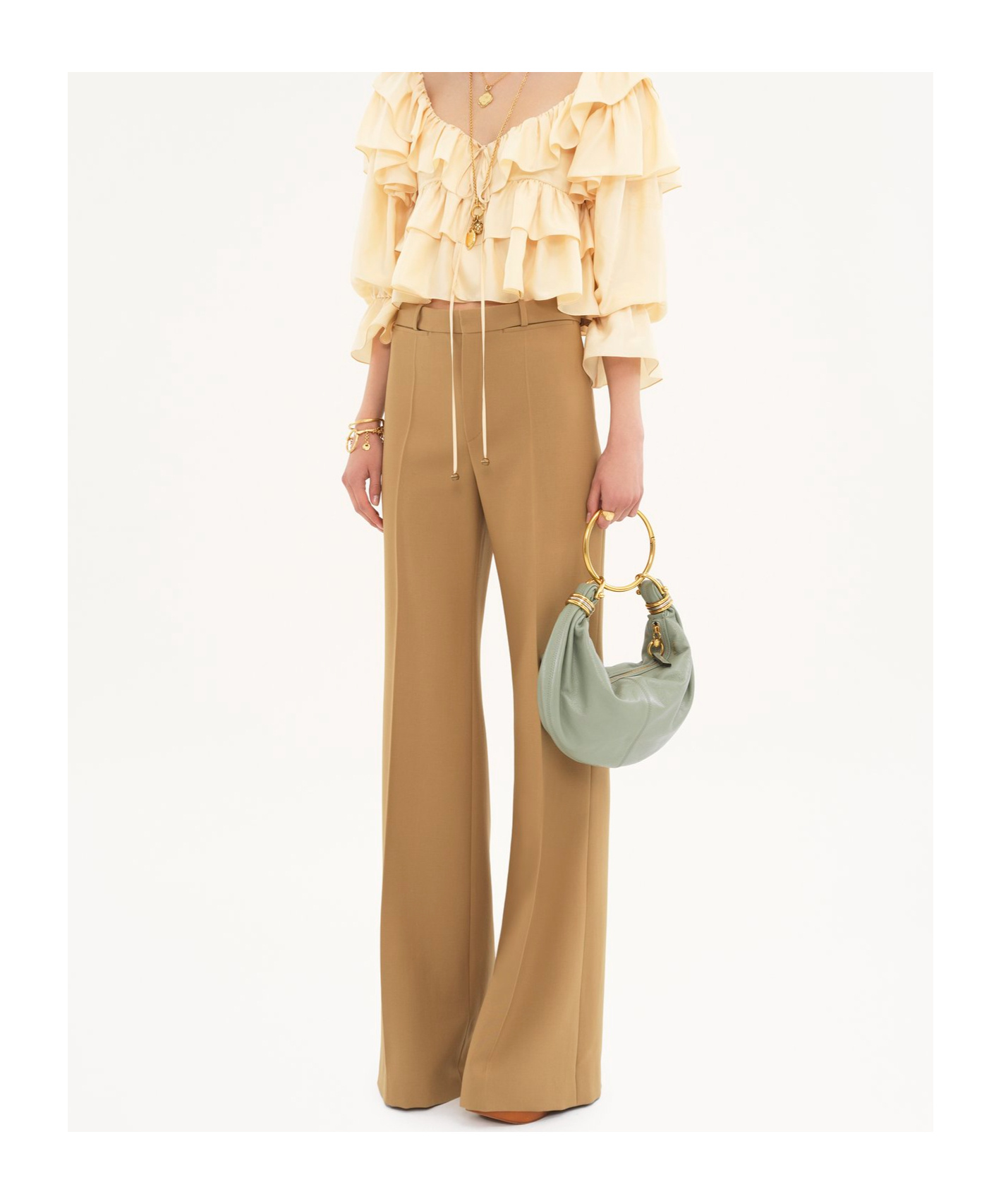 Chloé Belt-loop Casual Pants In Brown