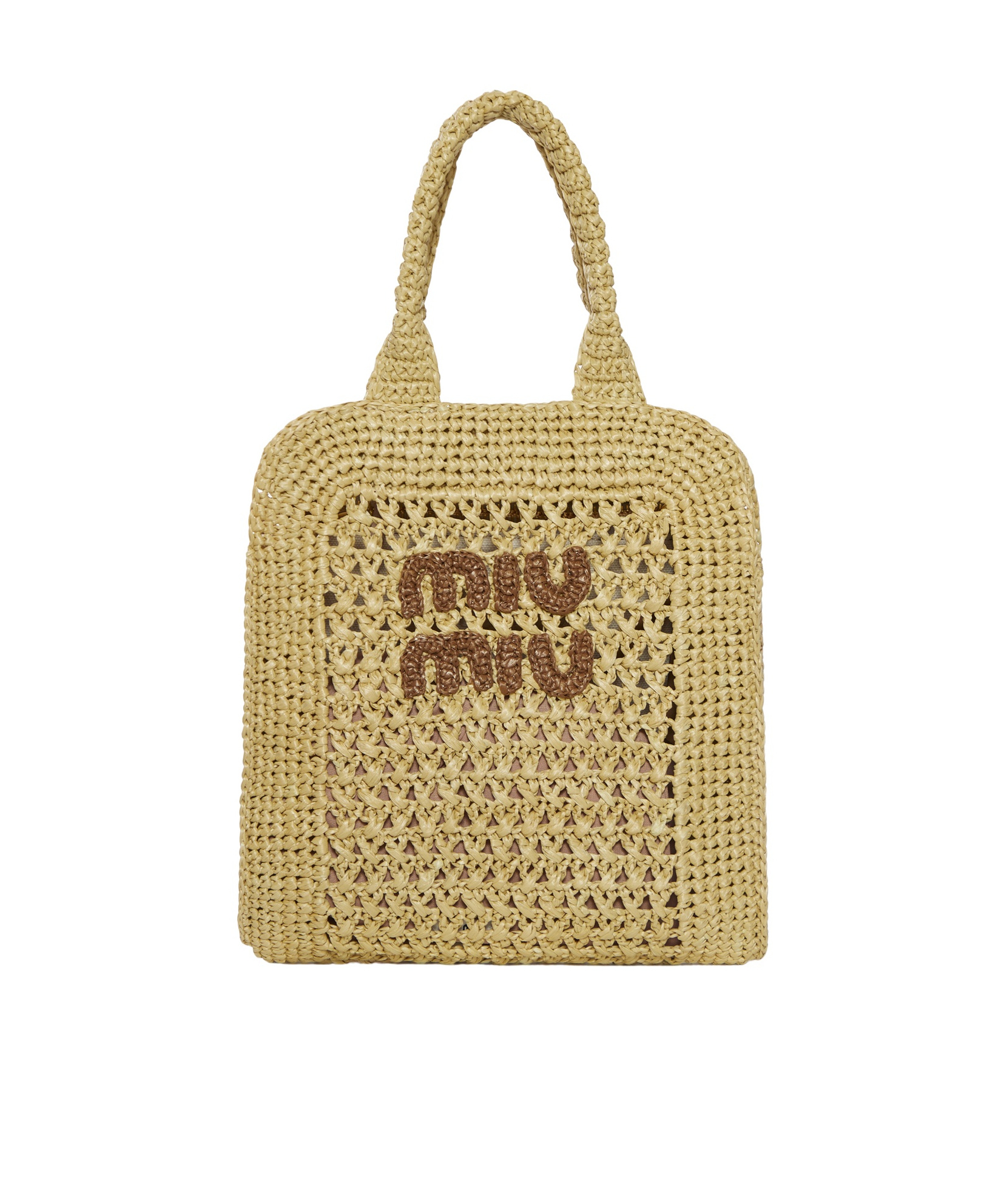 Miu Miu Rectangular Shoulder Bag In Nude
