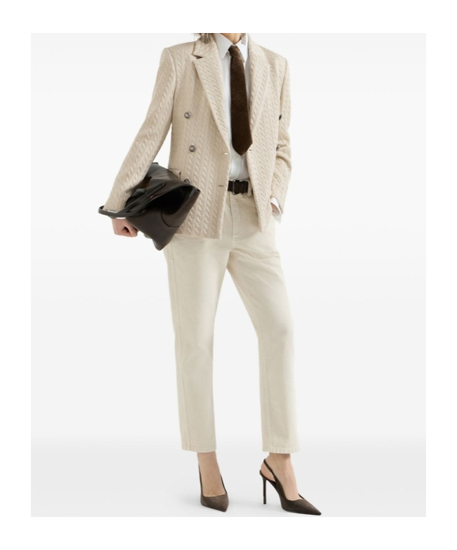 Brunello Cucinelli Five-pocket Straight Jeans In Nude