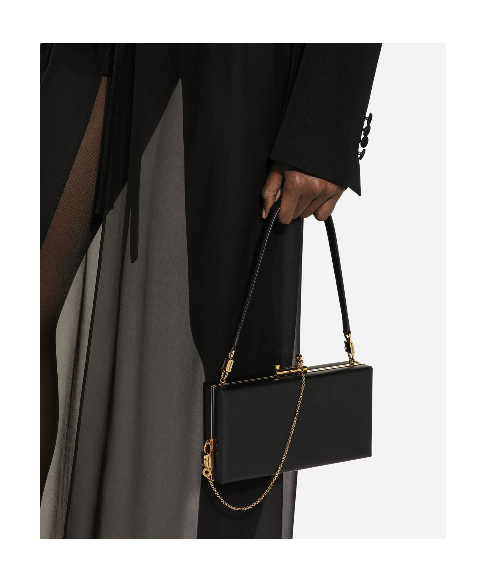 Dolce & Gabbana Elegant Mini Handbag With Distinctive Gold-tone Accents In Black