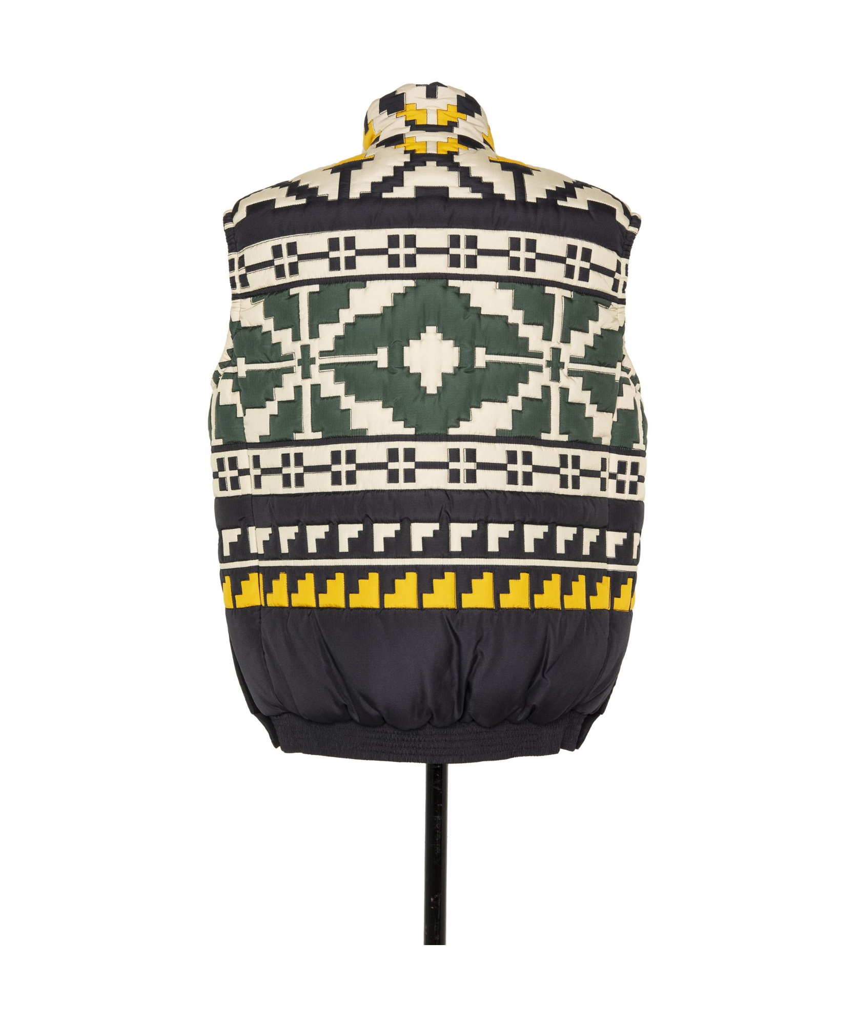 Sacai Pattern Knitted Quilted Vest In Black