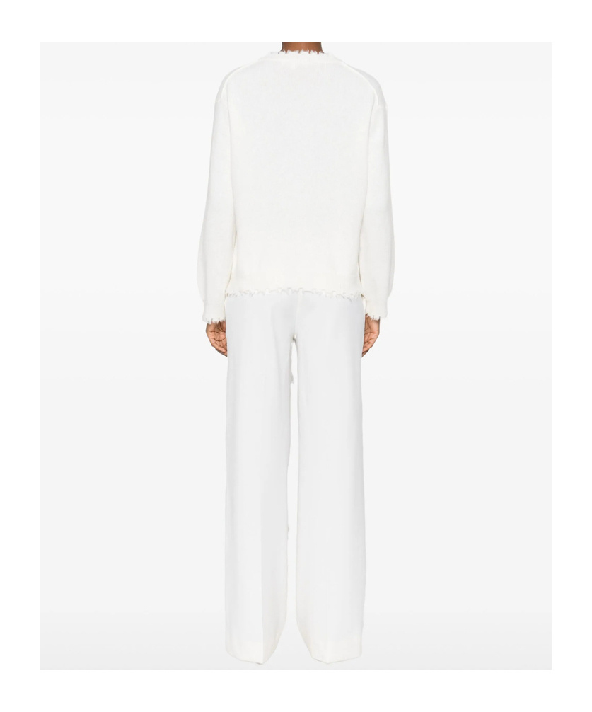 Antonelli Frayed-hem Round-neck Sweater In Multi
