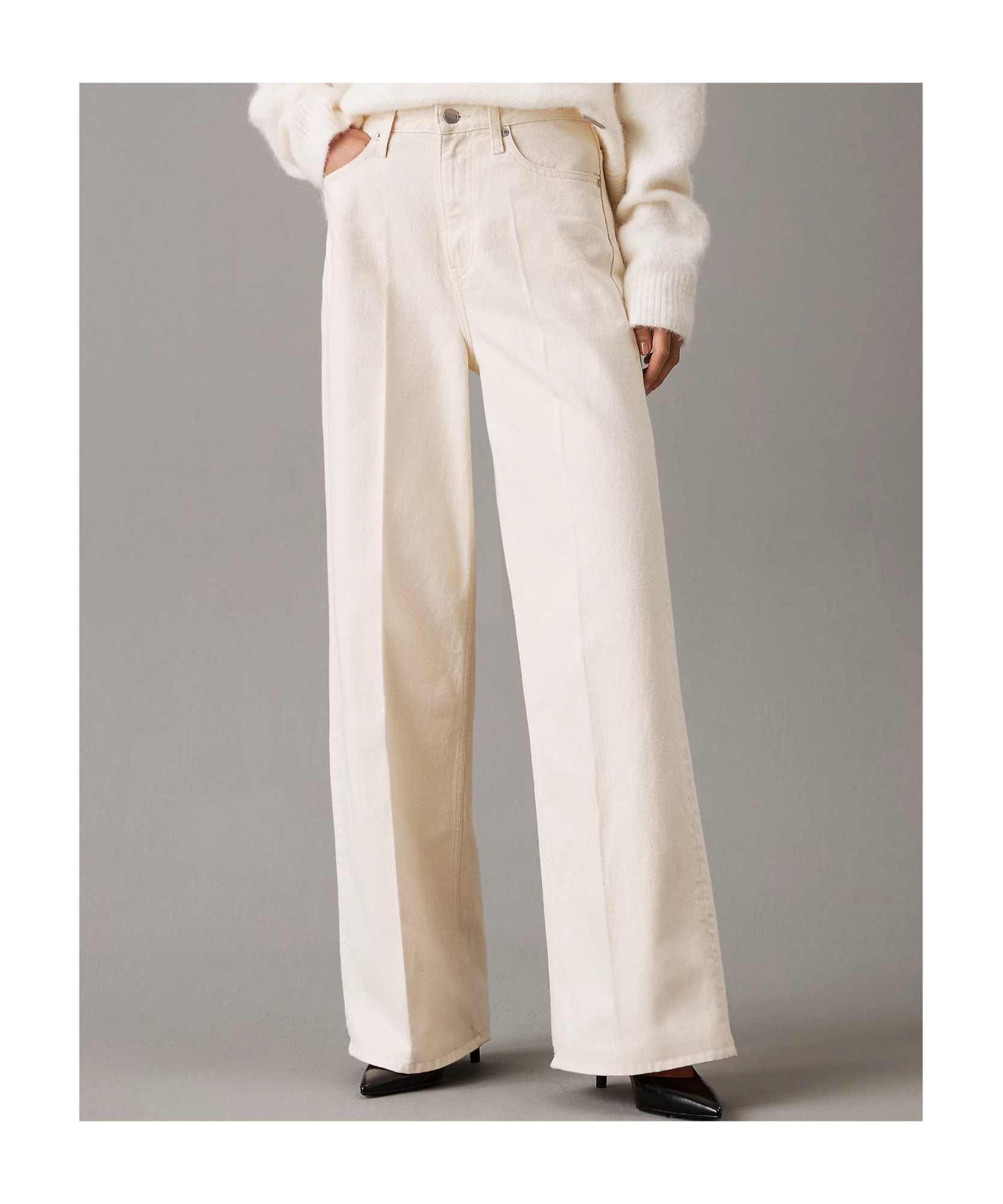 CALVIN KLEIN APPLIQUÉ WIDE-LEG JEANS