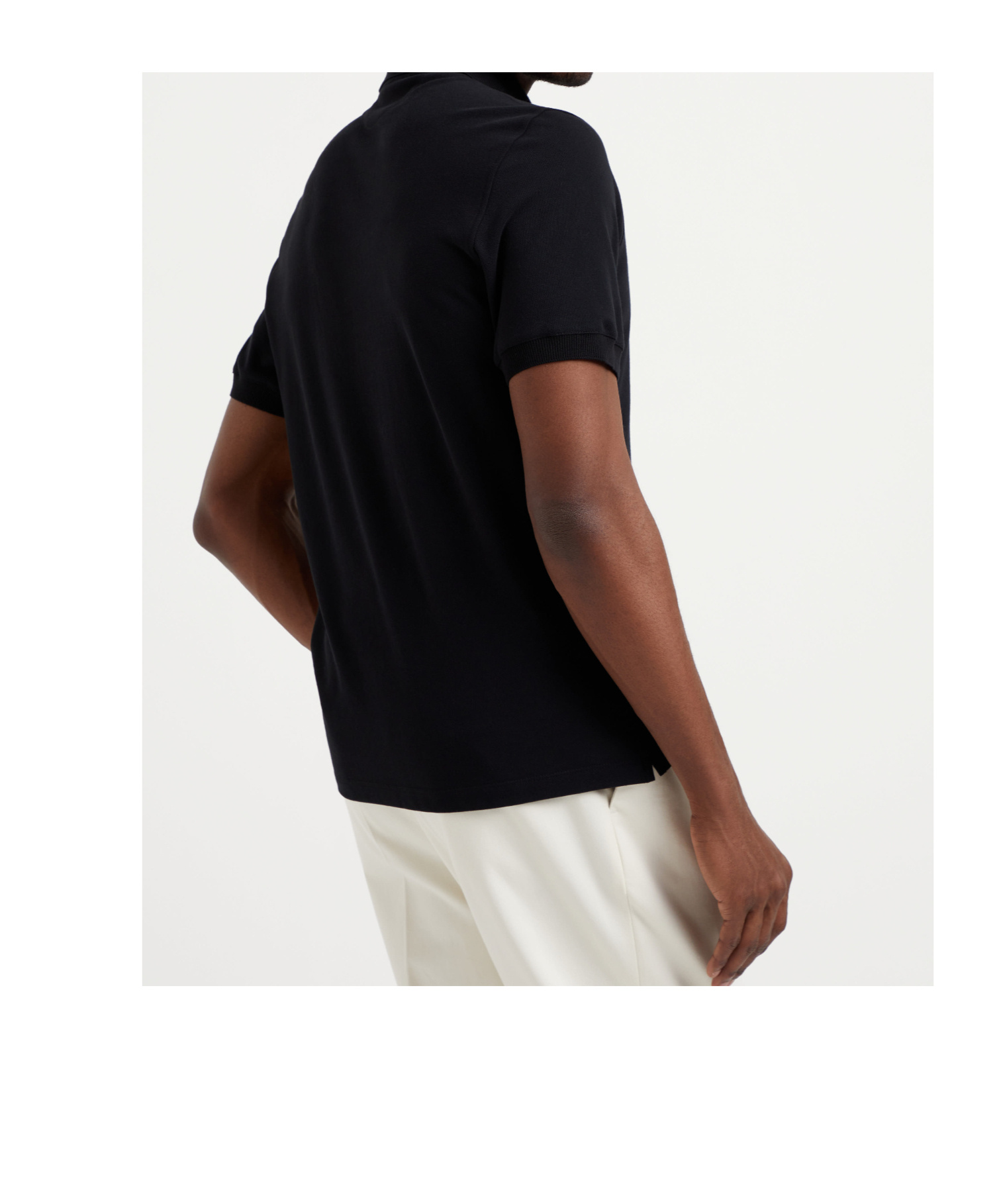 Brunello Cucinelli Midnight Polo Shirt With Buttoned Placket In Black